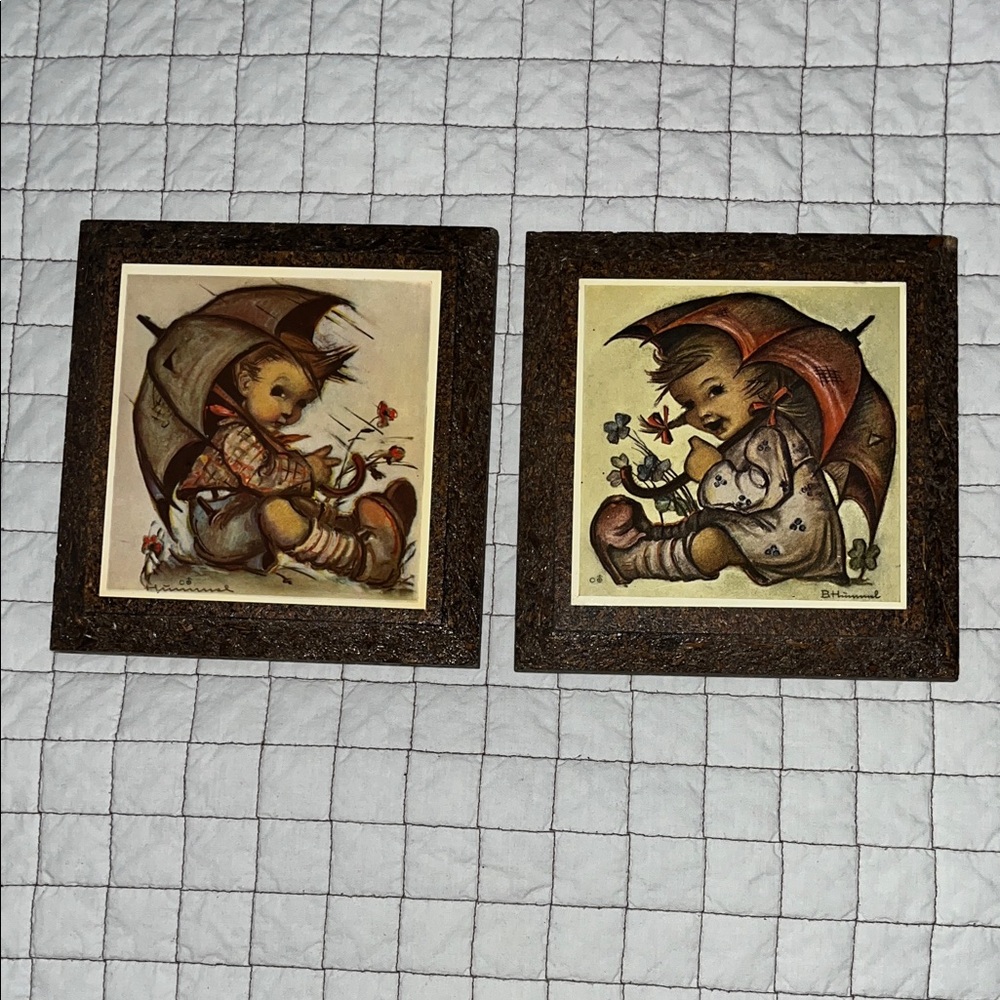 Vintage Hummel Child with Umbrella Wall Art